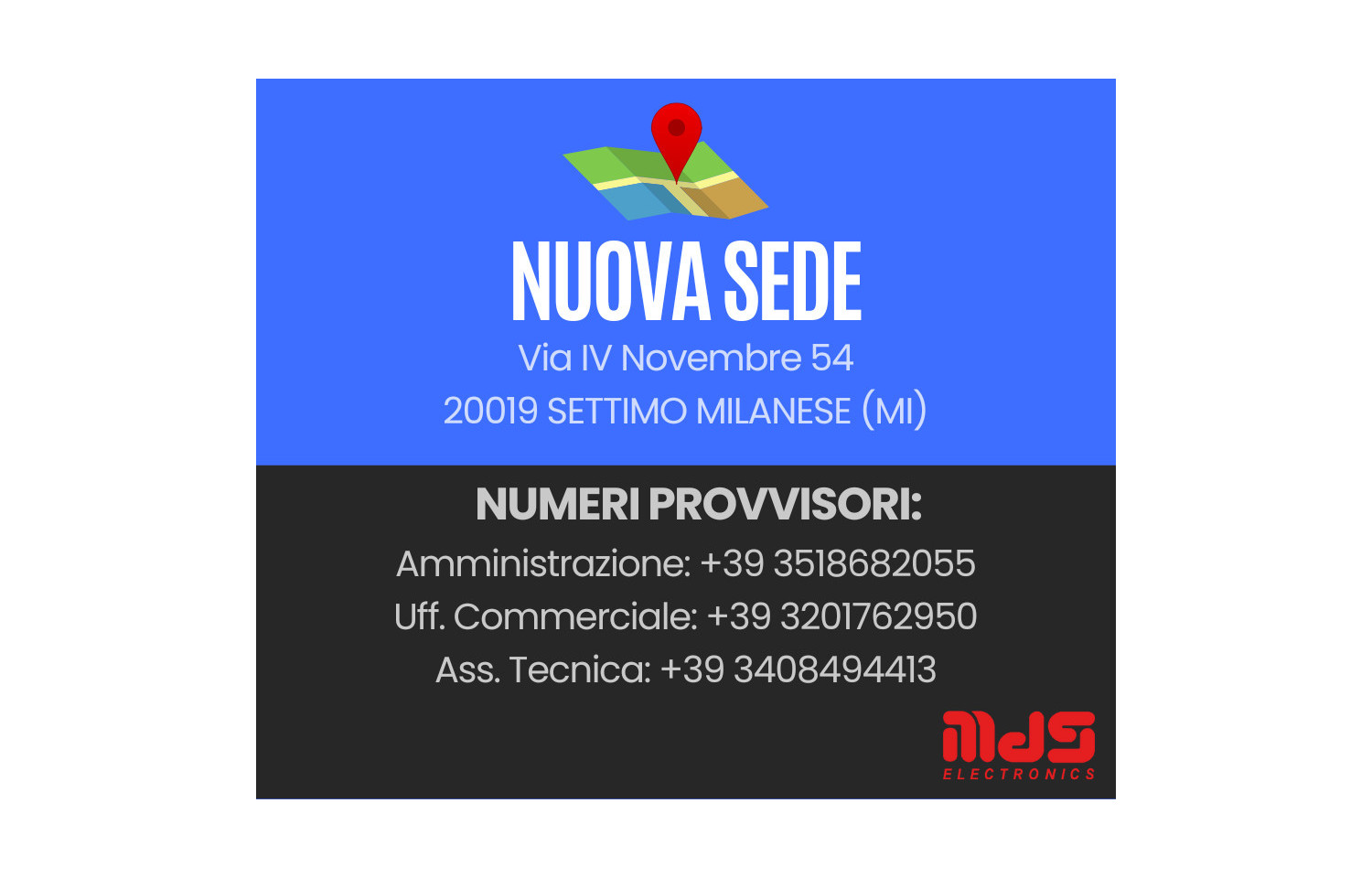 Nuova sede Operativa MDS Electronics 